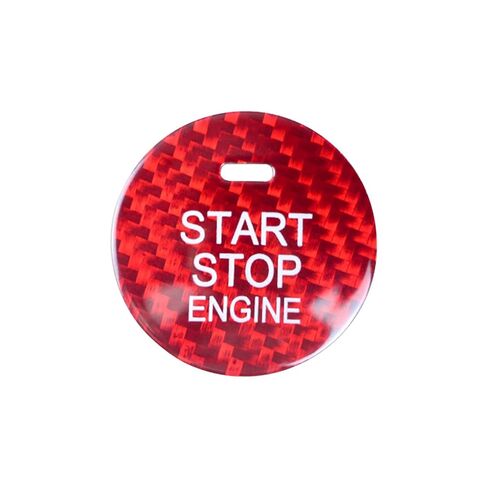 رامويل متوافق مع Mazda CX-3 CX-4 CX-5 CX-8 MX-5 Miata من ألياف الكربون محرك السيارة زر إيقاف التشغيل/غطاء مفتاح الإشعال الملحقات الداخلية (أحمر قطعة واحدة) in Kuwait