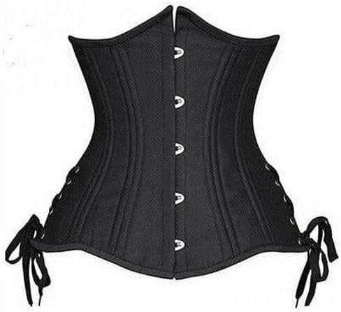 Daisy corsets Women's Black Satin Double Steel Boned Curvy Cut Waist Cincher Corset W/Lace-up Sides in Saudi Arabia