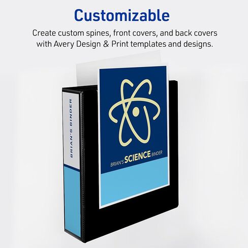 مجلدات عرض متينة من Avery، حلقات مائلة بلمسة واحدة مقاس 3 بوصات، سوداء، تحمل ورقًا مقاس 8-1/2 بوصة × 11 بوصة، سعة 635 ورقة، عمود فقري عريض 3.5 بوصة، رائعة لتنظيم التقارير والمشروعات (6 عبوات من 17041) in Kuwait