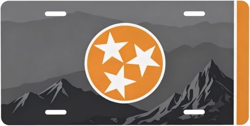 Tennessee License Plate - Premium Aluminum 12x6 Waterproof Tri-Star Mountain Design State Pride Car Decor Gift - Flat Print in Saudi Arabia