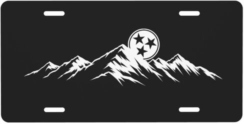 Tennessee License Plate - Premium Aluminum 12x6 Waterproof Tri-Star Mountain Design State Pride Car Decor Gift - Flat Print in Saudi Arabia
