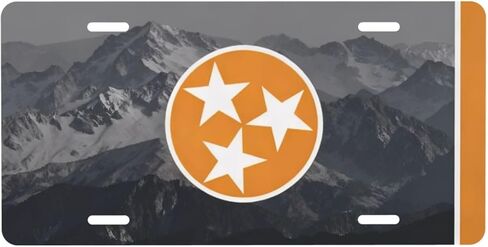 Tennessee License Plate - Premium Aluminum 12x6 Waterproof Tri-Star Mountain Design State Pride Car Decor Gift - Flat Print in Saudi Arabia