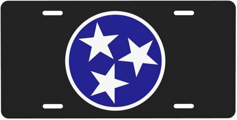 Tennessee License Plate - Premium Aluminum 12x6 Waterproof Tri-Star Mountain Design State Pride Car Decor Gift - Flat Print in Saudi Arabia
