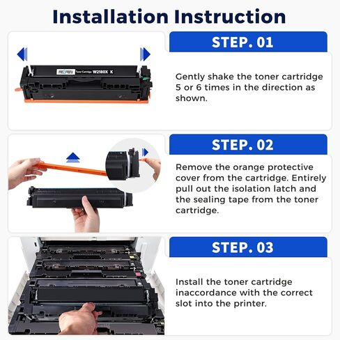 خراطيش حبر 218X 4 عبوات مع شريحة | بديل متوافق لطابعة HP 218X W2180X W2181X W2182X W2183X 218A W2180A تعمل مع طابعة Color Pro 3201dw 3301cdw 3301fdw 3301sdw، مجموعة من 4 حزم ألوان in Kuwait