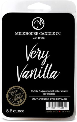 شركة ميلك هاوس كاندل يذوب شمع الصويا بالفانيليا جدًا - زبداني | فانيليا | كريم معطر - 5.5 أونصة، مصبوب يدويًا، صنع في الولايات المتحدة الأمريكية in Kuwait