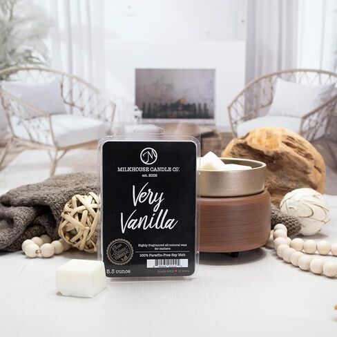 شركة ميلك هاوس كاندل يذوب شمع الصويا بالفانيليا جدًا - زبداني | فانيليا | كريم معطر - 5.5 أونصة، مصبوب يدويًا، صنع في الولايات المتحدة الأمريكية in Kuwait