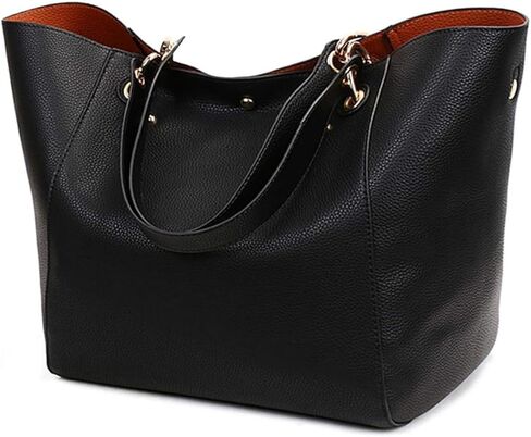 Large Capacity Designer Work Tote, Genuine Leather Travel Bucket Shoulder Purse for Women, Gift Box in Saudi Arabia