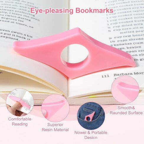 4 Pack Thumb Book Page Holder, Acrylic Page Holders for Reading, Book Opener Holder Reading Gifts Accessories for Readers Readinglovers Student Teacher Gifts(4 Colors) in Saudi Arabia