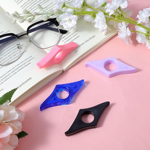 4 Pack Thumb Book Page Holder, Acrylic Page Holders for Reading, Book Opener Holder Reading Gifts Accessories for Readers Readinglovers Student Teacher Gifts(4 Colors) in Saudi Arabia