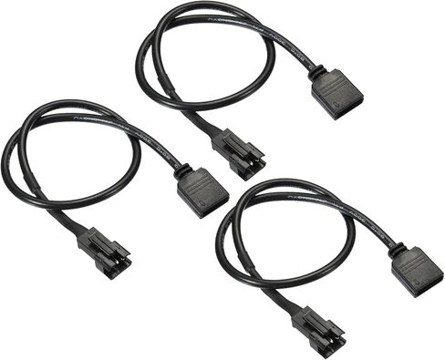 PATIKIL 3 Pin 5V 30cm Long Computer Motherboard Interface to SM3P Male Extension Cable, Power Adapter Plastic Metal for RGB Fans LED Strips, Black in Saudi Arabia