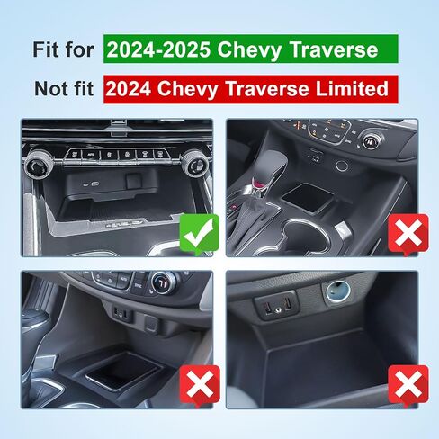 EDBETOS Center Console Organizer for 2024-2025 Chevy Traverse Console Insert Divider Tray Secondary Storage Cubby for Phone Key Wallet, ABS Interior Accessories (Not For 2024 Traverse Limited) in Saudi Arabia