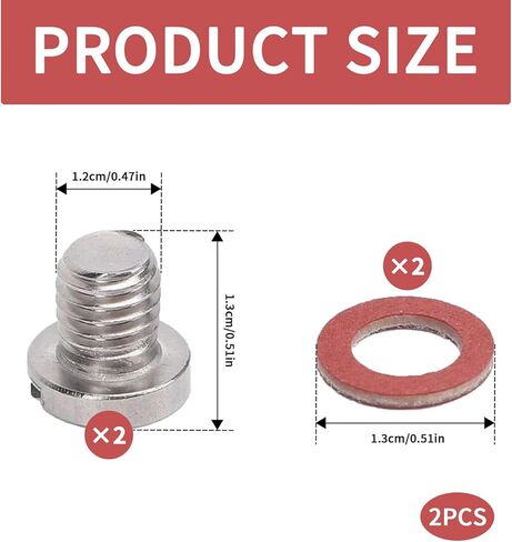 2 Pack 90340-08002 Exhaust Straight Screw Plug for Yamaha Outboard Engine, Non-Magnetic Replacement Screw, Durable Exhaust Plug, Ensures Secure Fit and Performance for Maintenance Repairs in Saudi Arabia