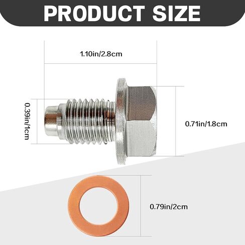 Oil Drain Plug Gasket 5PCS & M12x1.5 Magnetic Oil Drain Plug Compatible with 400E 1992-1993 H0nda Forze 2014-2016 BMVV 1 Series M 2011 etc OE#420241700 58030021000 in Saudi Arabia
