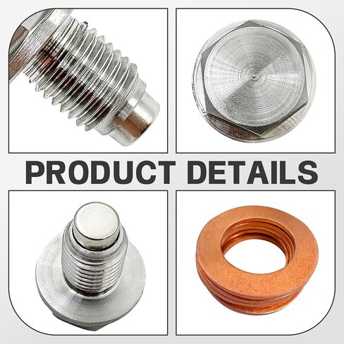 Oil Drain Plug Gasket 5PCS & M12x1.5 Magnetic Oil Drain Plug Compatible with 400E 1992-1993 H0nda Forze 2014-2016 BMVV 1 Series M 2011 etc OE#420241700 58030021000 in Saudi Arabia