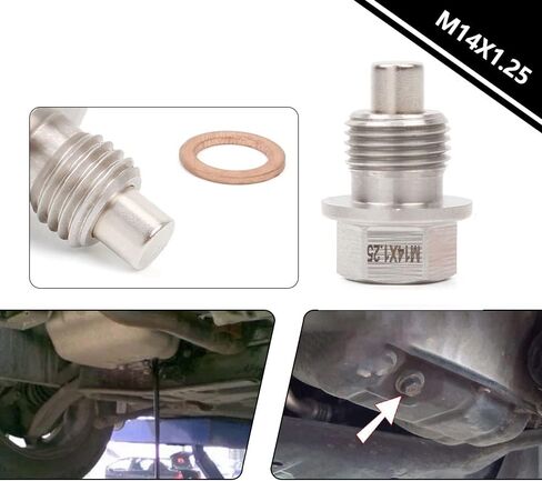 قابس تصريف الزيت المغناطيسي من الفولاذ المقاوم للصدأ M14×1.25، مناسب لموديلات M14×1.25 in Kuwait