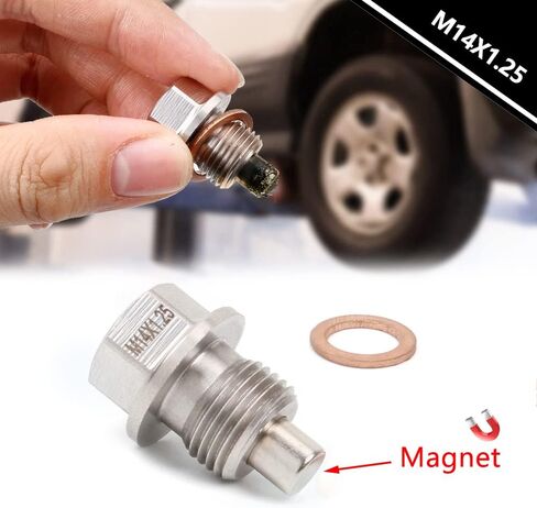 قابس تصريف الزيت المغناطيسي من الفولاذ المقاوم للصدأ M14×1.25، مناسب لموديلات M14×1.25 in Kuwait
