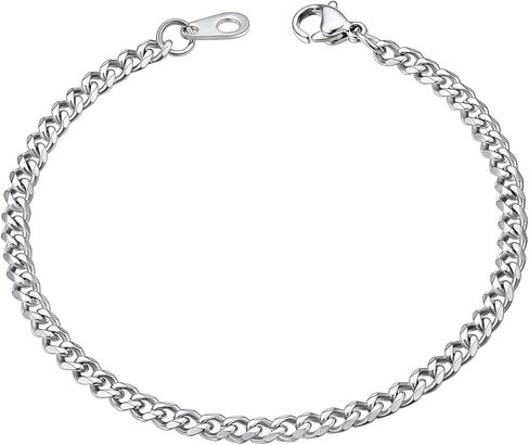 ChainsHouse Cuban Link Bracelet for Men, Stainless Steel Mens Bracelet 3MM/6MM/9MM/12MM Width Cuban Chain Wrist Bracelets, 6.3"-8.3" Length, Send Gift Box in Saudi Arabia