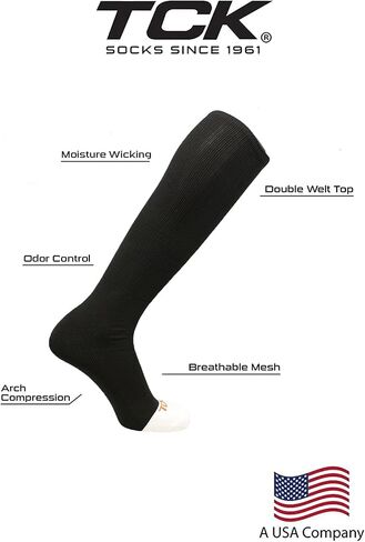 TCK Prosport Performance Tube Sock Bundle (Black & White, Medium) in Saudi Arabia