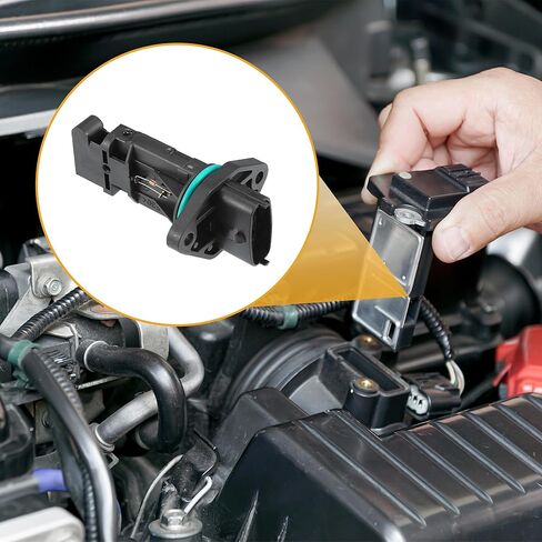 مستشعر تدفق هواء السيارة رقم 37980RBDE01 - استبدال مستشعر تدفق هواء السيارة - لسيارة Honda Accord 2.2i CTDI 04-08 بلاستيك معدني أسود - قطعة واحدة in Saudi Arabia