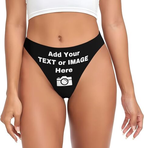 Custom Thong Personalized Panties For Women Create Your Own Photo Logo Text Customized Gift For Her in Saudi Arabia