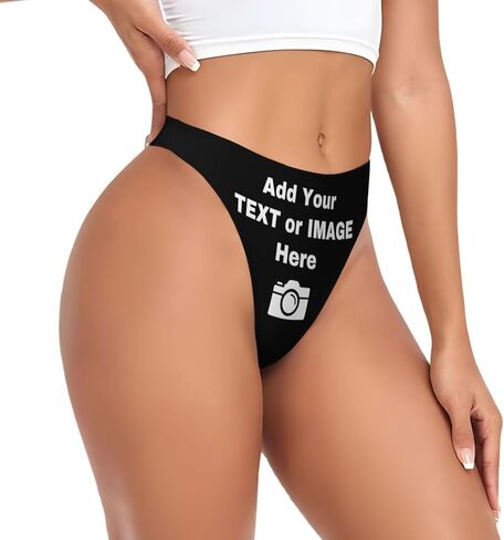 Custom Thong Personalized Panties For Women Create Your Own Photo Logo Text Customized Gift For Her in Saudi Arabia