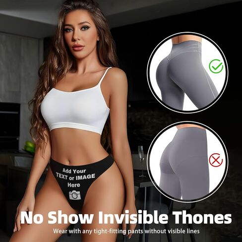 Custom Thong Personalized Panties For Women Create Your Own Photo Logo Text Customized Gift For Her in Saudi Arabia