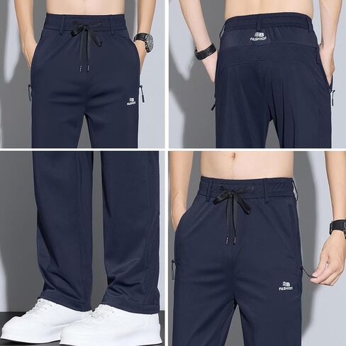 Meshirons - Ice Silk Mesh Panel Casual Pants, Meshirons Mens Pants for Men Over 55 in Saudi Arabia