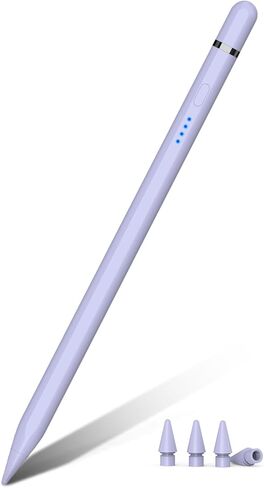 قلم الجيل الأول لجهاز iPad A16 (2025-2018)، قلم رصاص USB C شحن سريع ومغناطيسي مع حساسية للإمالة ورفض راحة اليد لجهاز iPad Air 3/4/5/M2/M3، Mini 5/6/7، i-Pad 6-11، Pro 11/12.9"/M4 (أبيض) in Kuwait