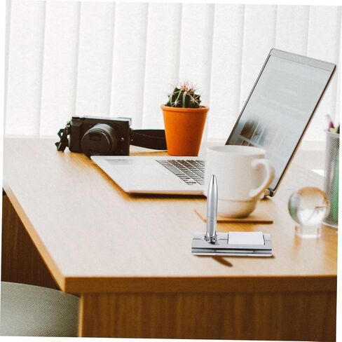 Delicate Business Ballpoint Pen with Base, Wear-resistant Metal Desktop Signing Pen for Office and Counter Use in Saudi Arabia