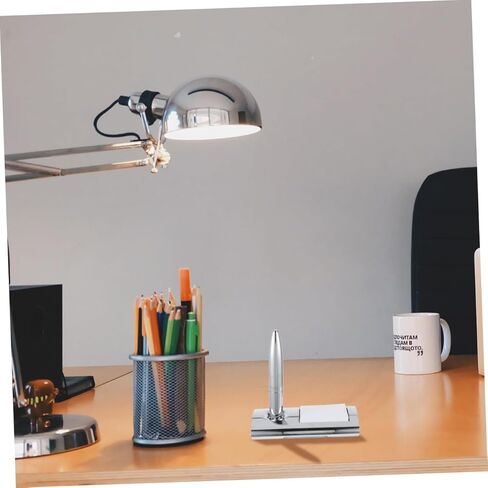 Delicate Business Ballpoint Pen with Base, Wear-resistant Metal Desktop Signing Pen for Office and Counter Use in Saudi Arabia