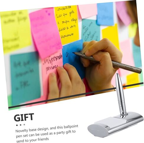 Delicate Business Ballpoint Pen with Base, Wear-resistant Metal Desktop Signing Pen for Office and Counter Use in Saudi Arabia