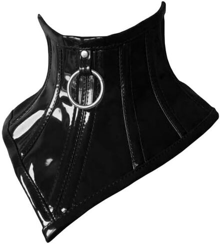 Women’s Black PVC Leather Gothic Halloween Costume Neck Corset Posture Collar, Leather Neck Posture Collar Accessories For Unisex Cervical Neck Collar in Saudi Arabia