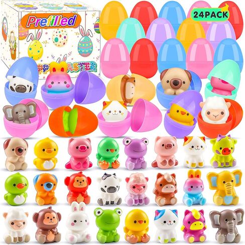 KissFuture Party Favors for Kids 24PCS Animal Squishy Toys,Treasure Chest Prizes,Pinata Stuffers,Birthday Gifts for Boys & Girls,Classroom Prizes for Kids in Saudi Arabia