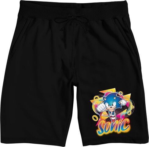 Sonic The Hedgehog Sonic Running Through Ring Men's Black Sleep Pajama Shorts in Saudi Arabia