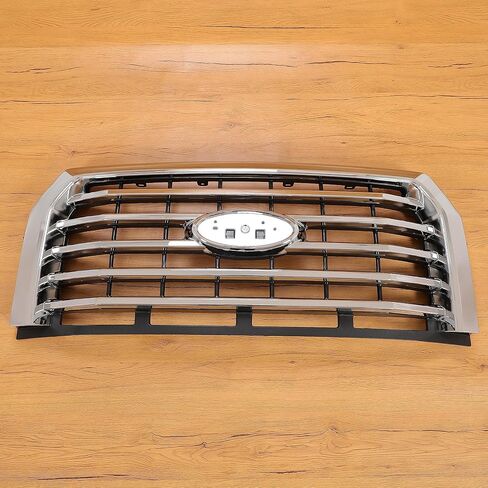 Grille Compatible with 2015-2017 Ford F150 F-150 Replacement for FO1200582 FL3Z8200EA Front Bumper Upper Hood Grill ABS Silvery Chrome in Saudi Arabia