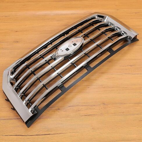 Grille Compatible with 2015-2017 Ford F150 F-150 Replacement for FO1200582 FL3Z8200EA Front Bumper Upper Hood Grill ABS Silvery Chrome in Saudi Arabia