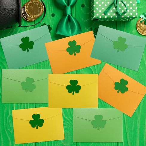 360 PCS St. Patrick's Day Sticker for Envelopes, Green Shamrocks Stickers Clover Stickers for Envelope Seals Crafts St. Patrick's Day Irish Holiday Candy Greeting Cards Party Decor in Saudi Arabia