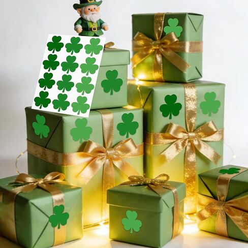 360 PCS St. Patrick's Day Sticker for Envelopes, Green Shamrocks Stickers Clover Stickers for Envelope Seals Crafts St. Patrick's Day Irish Holiday Candy Greeting Cards Party Decor in Saudi Arabia
