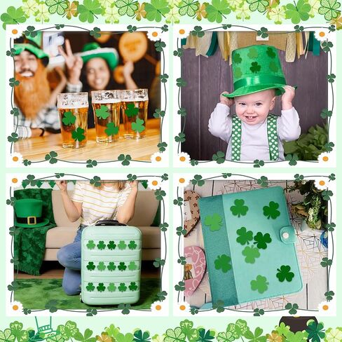 360 PCS St. Patrick's Day Sticker for Envelopes, Green Shamrocks Stickers Clover Stickers for Envelope Seals Crafts St. Patrick's Day Irish Holiday Candy Greeting Cards Party Decor in Saudi Arabia