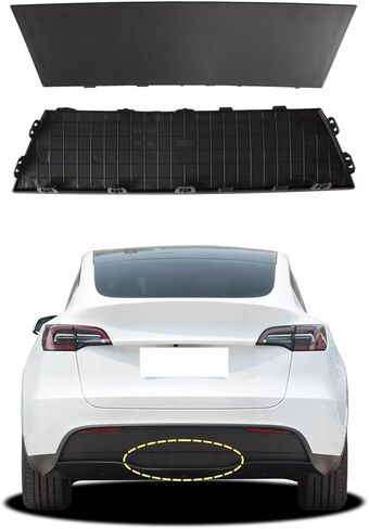غطاء غطاء وصلة سحب المصد السفلي للسيارة متوافق مع طراز Tesla Y 2020 2021 2022 1494009-00-A غطاء صغير لسحب العين أسود غير لامع in Saudi Arabia