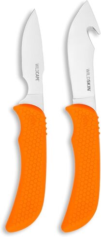 OUTDOOR EDGE WildGuide 4-Piece Hunting Knife Set & Field Dressing Kit | Featuring Razor-Sharp Caping Blade, Gut-Hook Skinning Knife, Bone Saw, in a Camo Nylon Belt Sheath | Butcher Knife Set for Deer in Saudi Arabia