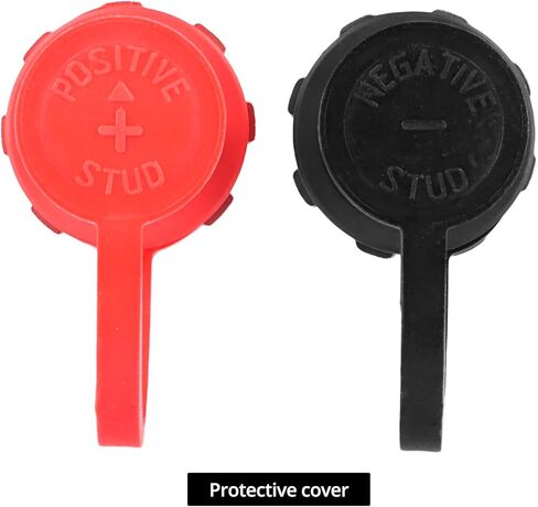 QWORK Thru Panel Battery Bulkhead Connectors Kit, 250A, 3/8" Stud for Vehicles and RVs, Includes Red and Black Protect Covers in Saudi Arabia