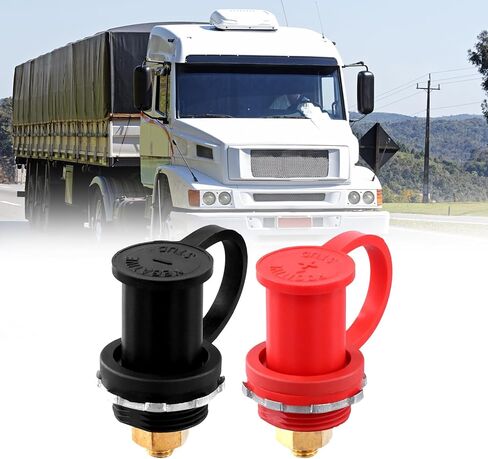 QWORK Thru Panel Battery Bulkhead Connectors Kit, 250A, 3/8" Stud for Vehicles and RVs, Includes Red and Black Protect Covers in Saudi Arabia