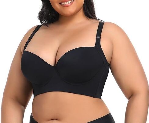 Push-up and Breast-Slimming Seamless Cup Vest Style Body-Shaping and Back-beautifying Long Plus Size Sports Bra (Color : Black, Size : 40D) in Saudi Arabia