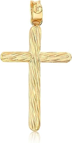 14K REAL Gold Classic Cross Pendant Religious Charm For Necklace or Chain - Multiple Styles in Kuwait
