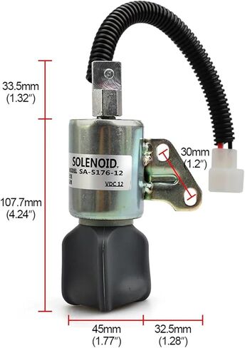 Compatible With Kubota SA-5176 Fuel Shutoff Solenoid 1756ES-12SUC5B1S5 12V YC101553 in Saudi Arabia