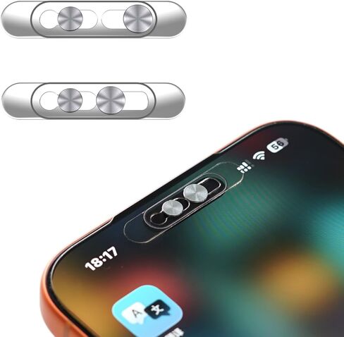 Front Camera Privacy Cover, Transparent Material & Perfect Phone Fit, Compatible with iPhone 17/16/15/14 Pro Max/Pro, Face Recognition On/Off, Adhesive Lens Protector, Black, 2 Pack in Saudi Arabia
