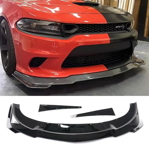 Front Bumper Lip 5-Pieces for Dodge Charger SRT 2015-2023 V3 Style Lower Chin Bumper Spoiler Splitter Protection Body Kit (Glossy Black, for Dodge Charger SRT V3 Style) in Saudi Arabia