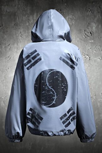 ByTheR Korean Taegeukgi Reflective Windbreaker Full Zip-Up Jacket XL in Saudi Arabia