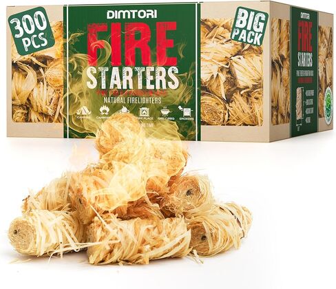 400 pcs Fire Starter - Natural Fire Starters for Campfires, Fire Pit, Pizza Oven, Fireplace, Smoker, BBQ, Pellet Stove & Wood - Fire Starters for Grill, Charcoal Starter in Kuwait